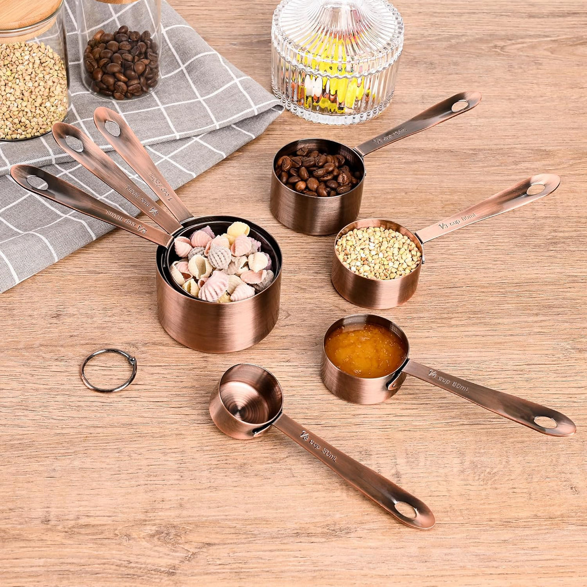 Measuring Cups and Spoons Set, 18/8 Stainless Steel Measuring Cups and Spoons Set, 5 Metal Measuring cup & 6 Baking Measuring Spoon, Imperial & Metric Measure Cup and Spoon Set 11