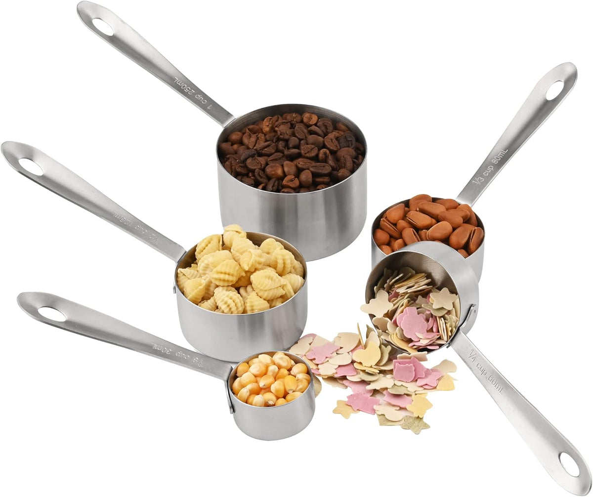 Measuring Cups and Spoons Set, 18/8 Stainless Steel Measuring Cups and Spoons Set, 5 Metal Measuring cup & 6 Baking Measuring Spoon, Imperial & Metric Measure Cup and Spoon Set 11