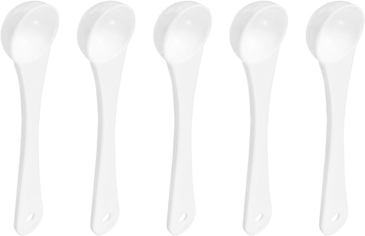 20Pcs Teaspoon Micro Scoops 0.5g Mini Powder Scoops Mini Measuring Spoons for Measuring Cosmetics Powders Coffee, White