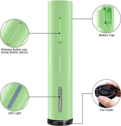 Electric Wine Bottle Opener with Foil Cutter, Automatic Corkscrew