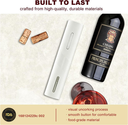 Electric Wine Bottle Opener with Foil Cutter, Automatic Corkscrew