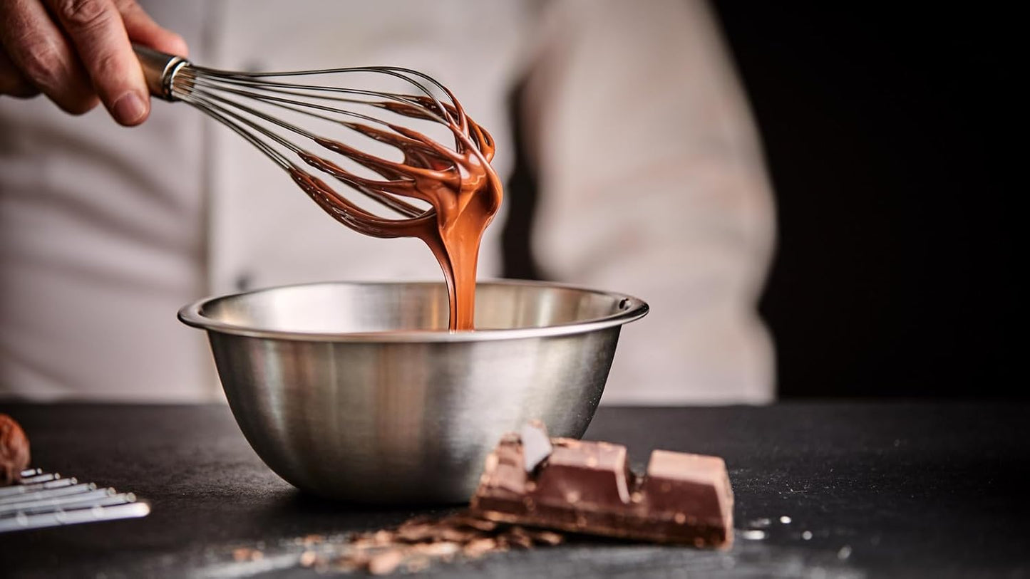 12'' Egg Whisk Combo - Stainless Steel Manual Balloon whisk and Semi-Automatic Whisk, Egg Beater, Hand Push Rotary - Mixing, Frothier, Stirring baking/beating eggs, Durable, Easy-Grip/Heat-Resistant.