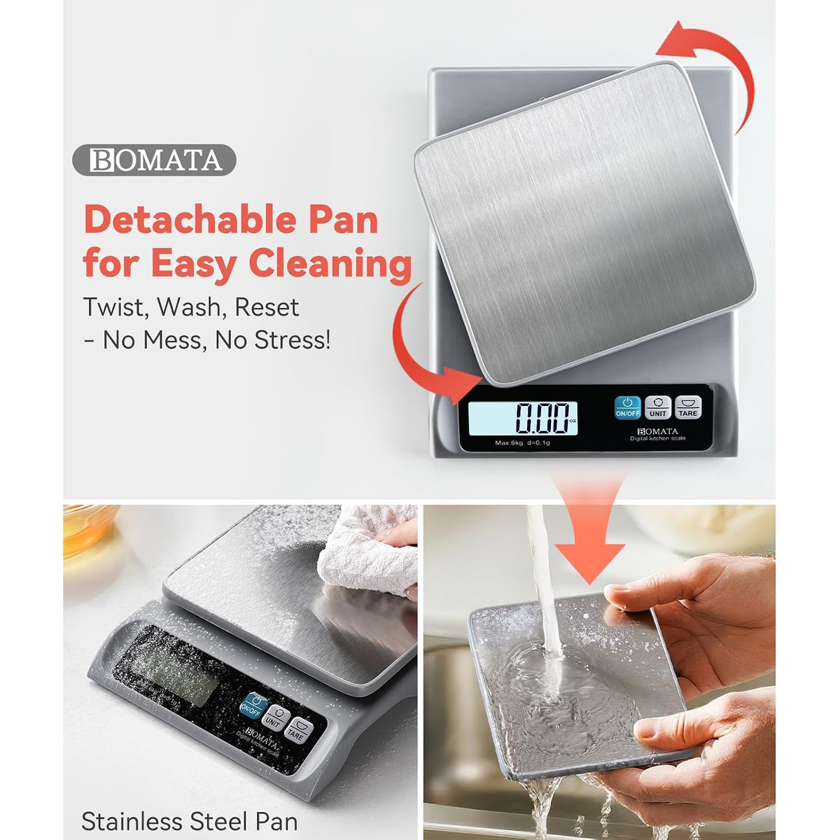 0.1g High Precision Digital Kitchen Food Scale, 13lb Gram Scale