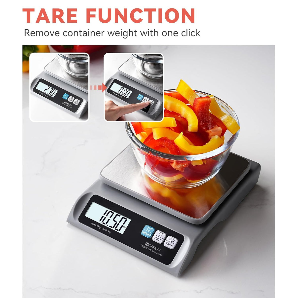 0.1g High Precision Digital Kitchen Food Scale, 13lb Gram Scale