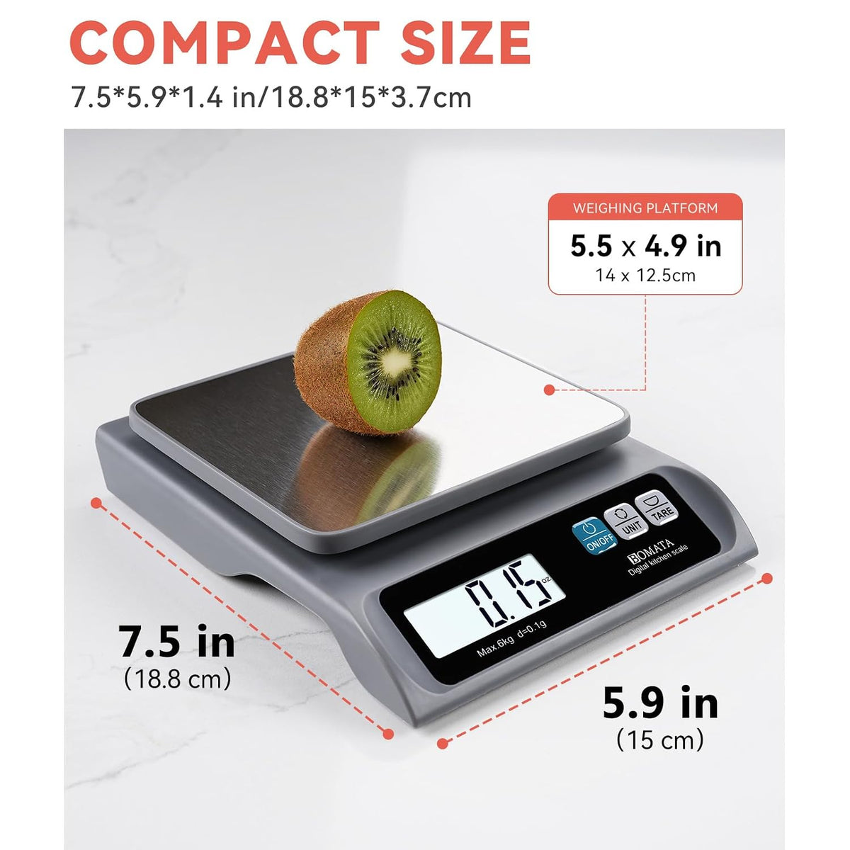 0.1g High Precision Digital Kitchen Food Scale, 13lb Gram Scale