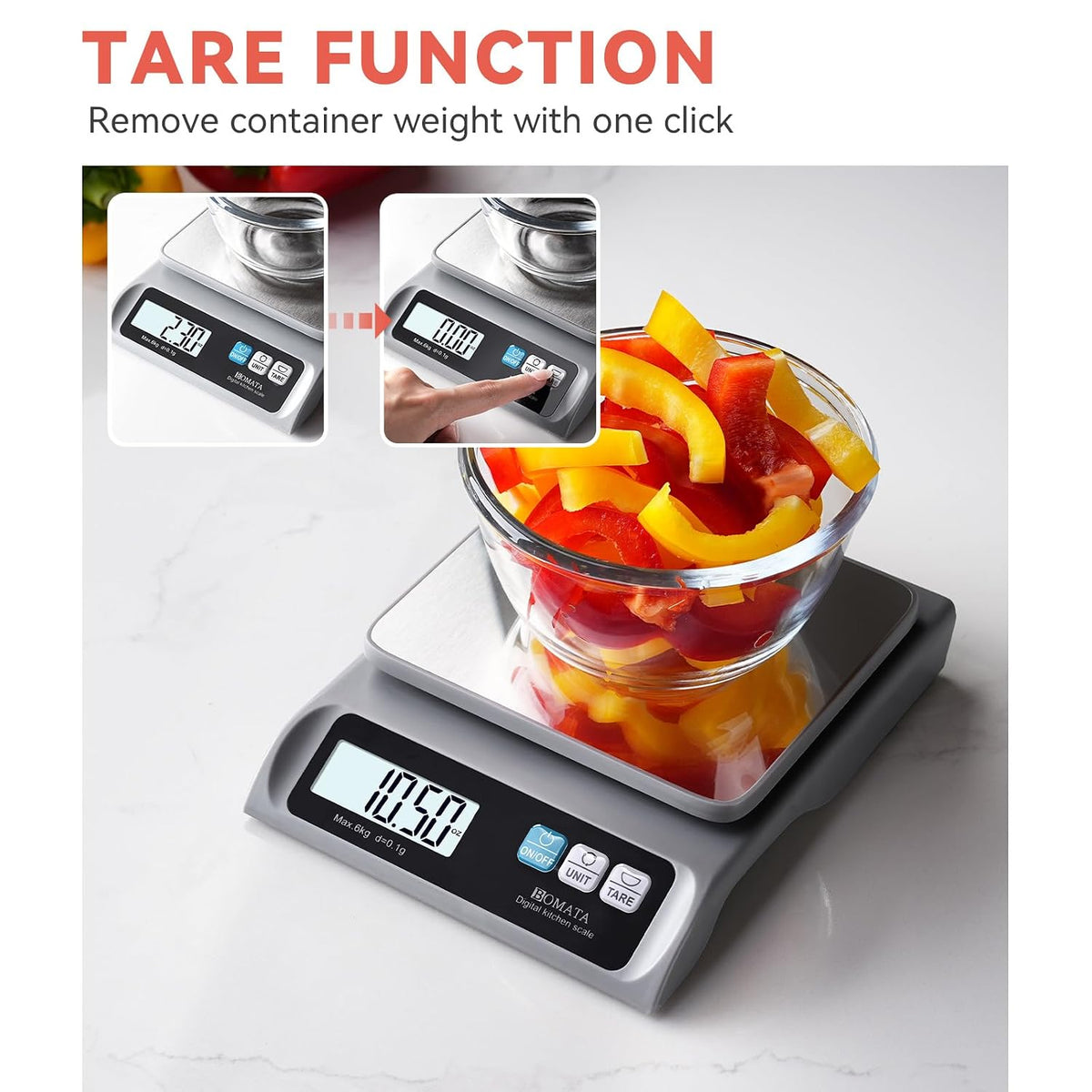 0.1g High Precision Digital Kitchen Food Scale, 13lb Gram Scale