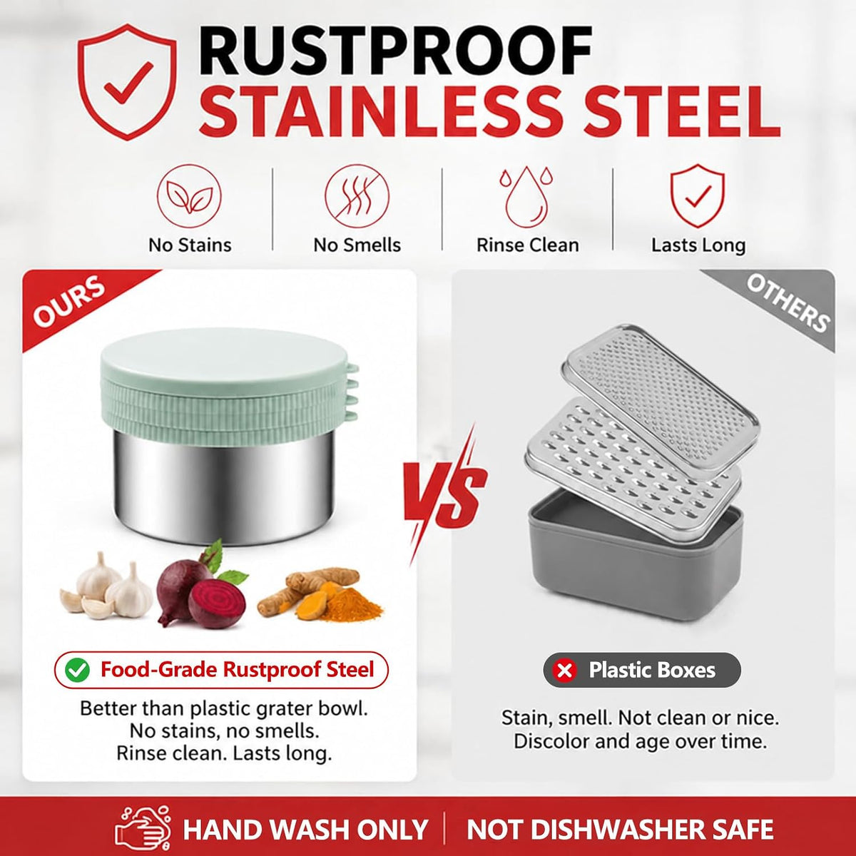 Box Cheese Grater with Container for Kitchen (Light Green)