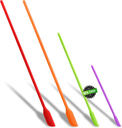 Silicone Spatula Set of 5 - Seamless One-Pieces Design, Non-Stick Rubber Spatulas Kitchen Scraper Flexible for Easy Baking, Cooking, Scraping & Mixing, Heat Resistant & Dishwasher Safe