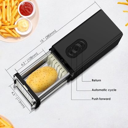Electric French Fry Cutter,French Fry Cutter Stainless Steel with 1/2 & 3/8 Inch Blade,Commercial and Household Electric Fry Cutter,Potato Slicer,Use for Potatoes,Onion,Cucumbers,Apples