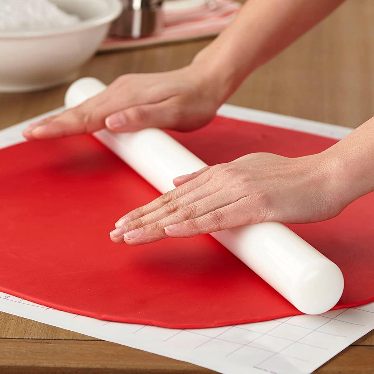 Large Fondant Rolling Pin with Guide Rings, Tiered Cakes, 20 in.