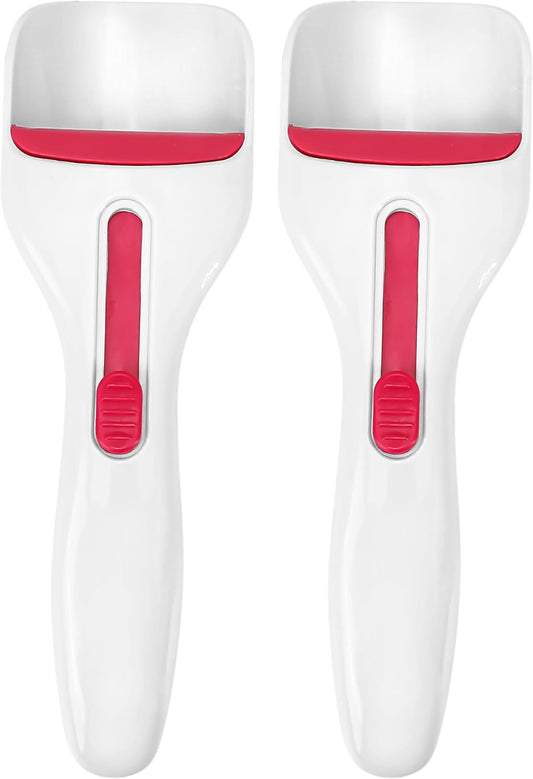 2Pcs Cupcake Scoop Batter Dispenser – One-Touch Sliding Button Dispenses Baking Tool for Muffins, Cakes, Pastry Spatula DIY Home Kitchen Scoopers Distribution Spoon, BPA Free & Dishwasher Safe