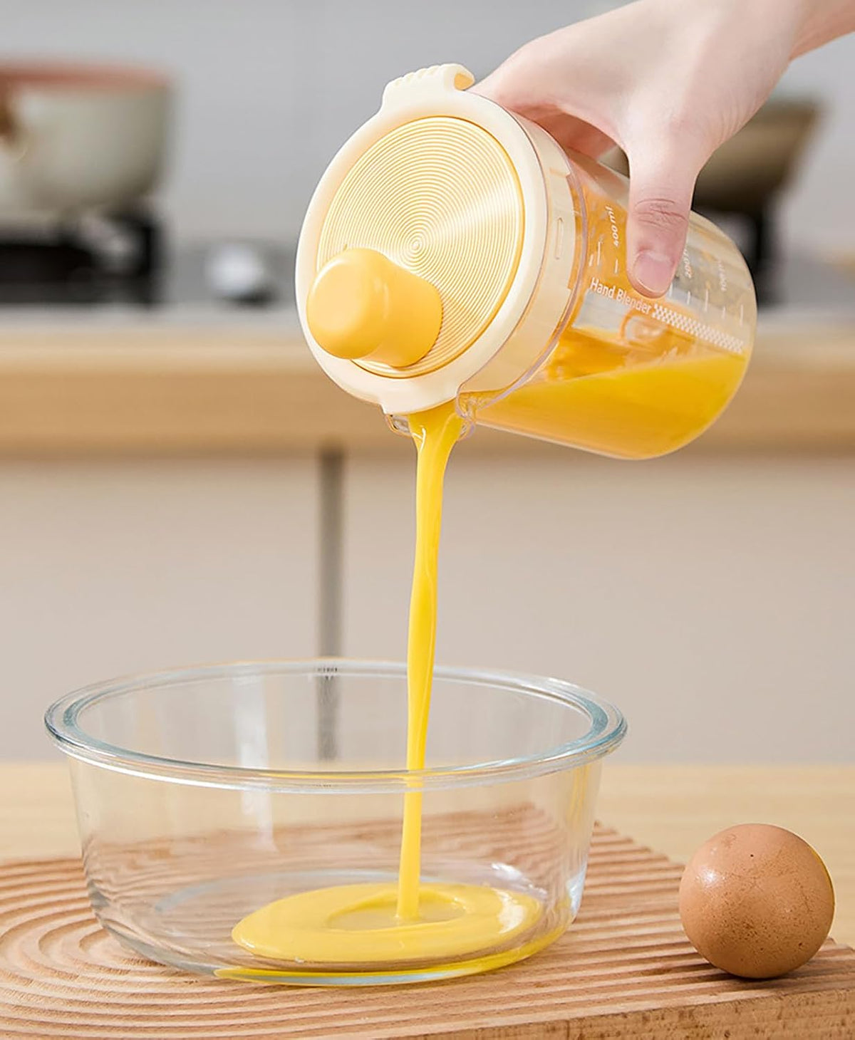 Salad Dressing Shaker Bottle, Salad Dressing Mixer Cup, Egg Liquid Mixing Cup, Manual Mixing Tool for kitchen,vinaigrette dressing bottle (Yellow)