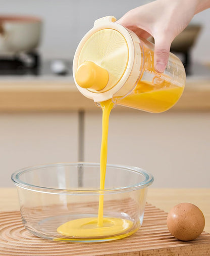 Salad Dressing Shaker Bottle, Salad Dressing Mixer Cup, Egg Liquid Mixing Cup, Manual Mixing Tool for kitchen,vinaigrette dressing bottle (Yellow)