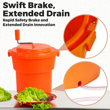 TK Commercial Salad Spinner 5.5 Gallon 20 Qt - Large Capacity Lettuce Dryer