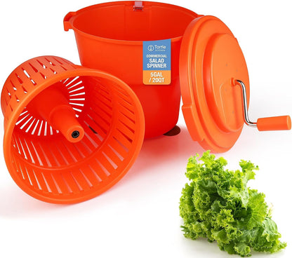 TK Commercial Salad Spinner 5.5 Gallon 20 Qt - Large Capacity Lettuce Dryer