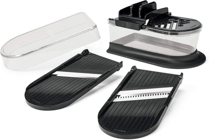 Advanced Ceramics 6-Piece Mini Slicer Sets Inludes: Mandoline Slicer; Julienne Slicer; Grater; Storage Container; Handguard