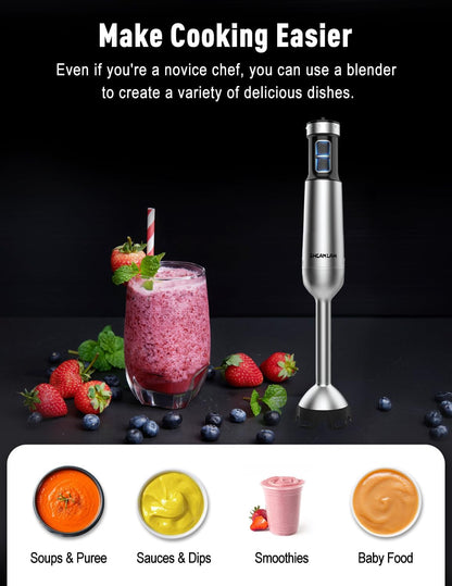 1000W Powerful Immersion Blender handheld, 2026 New Update Hand Blender with 25-Speed, Scratch-Resistant Corded Hand Mixer with Heavy-Duty Copper Brushless Motor and Gift Box