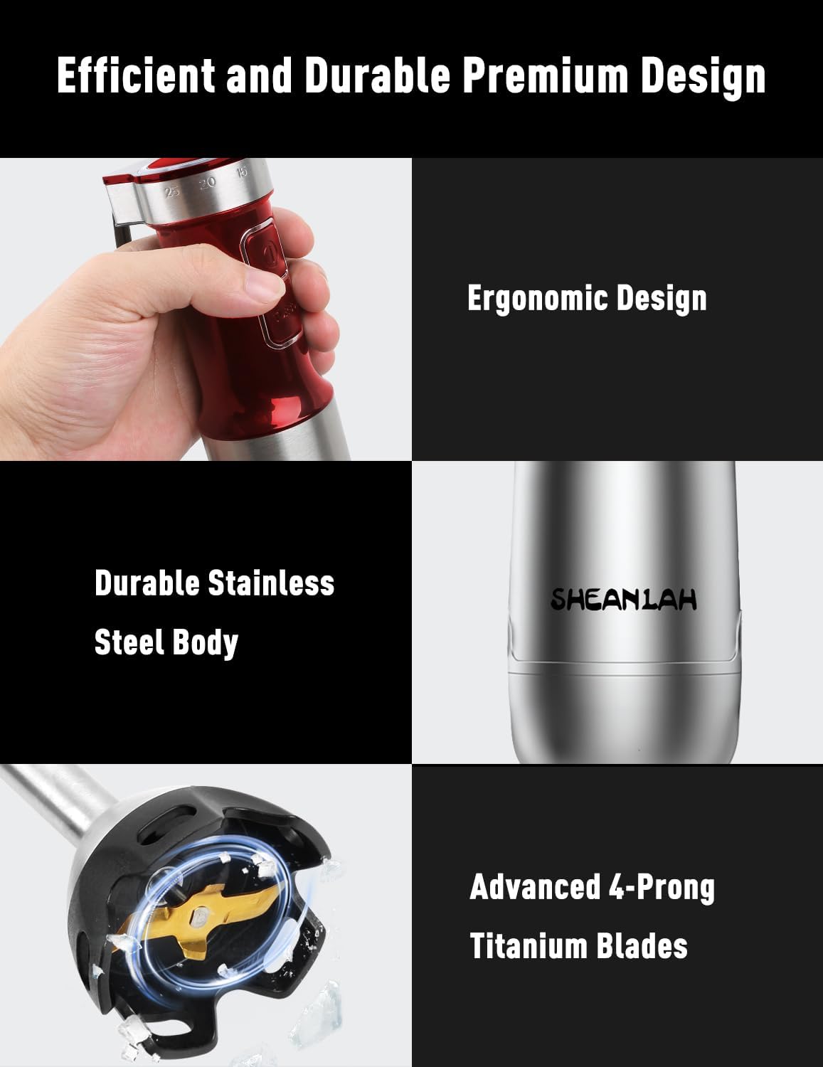 1000W Powerful Immersion Blender handheld, 2026 New Update Hand Blender with 25-Speed, Scratch-Resistant Corded Hand Mixer with Heavy-Duty Copper Brushless Motor and Gift Box