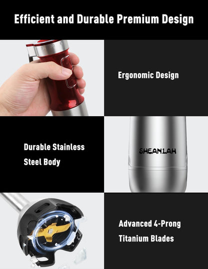 1000W Powerful Immersion Blender handheld, 2026 New Update Hand Blender with 25-Speed, Scratch-Resistant Corded Hand Mixer with Heavy-Duty Copper Brushless Motor and Gift Box