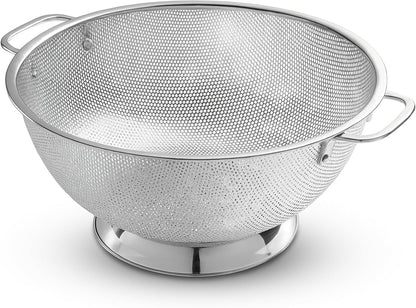 Micro-perforated Stainless Steel Colander-Dishwasher Safe (3 QT and 5 QT)