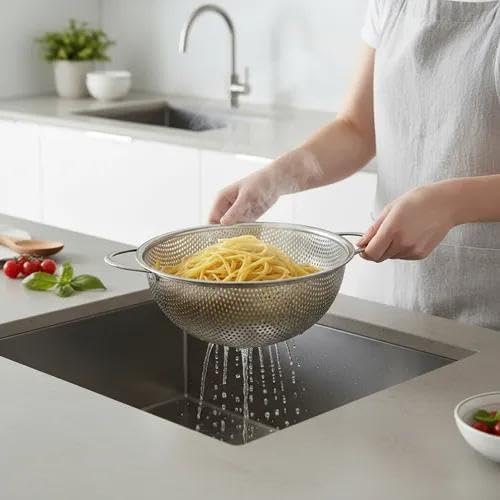 Micro-perforated Stainless Steel Colander-Dishwasher Safe (3 QT and 5 QT)