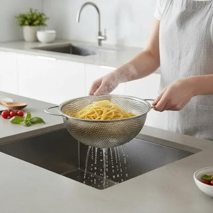 Micro-perforated Stainless Steel Colander-Dishwasher Safe (3 QT and 5 QT)
