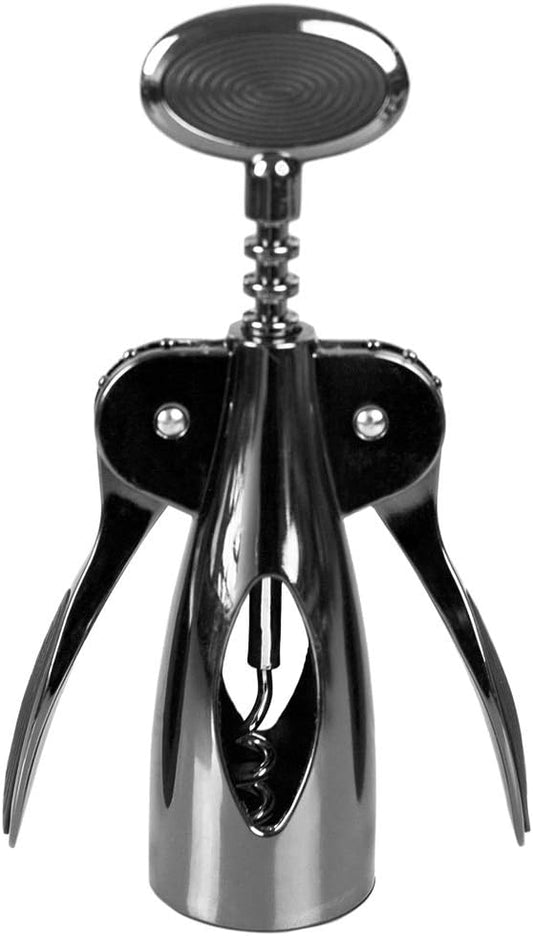 Wine Opener – Premium Zinc Plated Steel Wing Corkscrew – Black Onyx