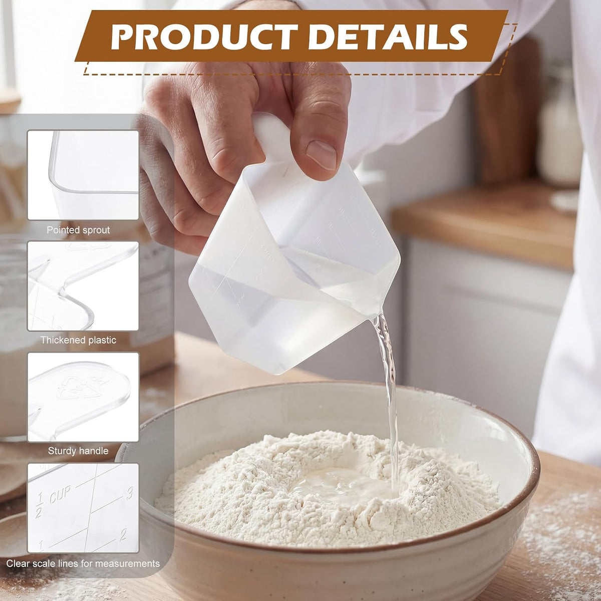 2Pcs 4oz Plastic Measuring Cups Clear Measuring Scoop Lawn Garden Measuring Cups with Easy-Read Scale for Protein Powder,Chemicals,Oil,Pool