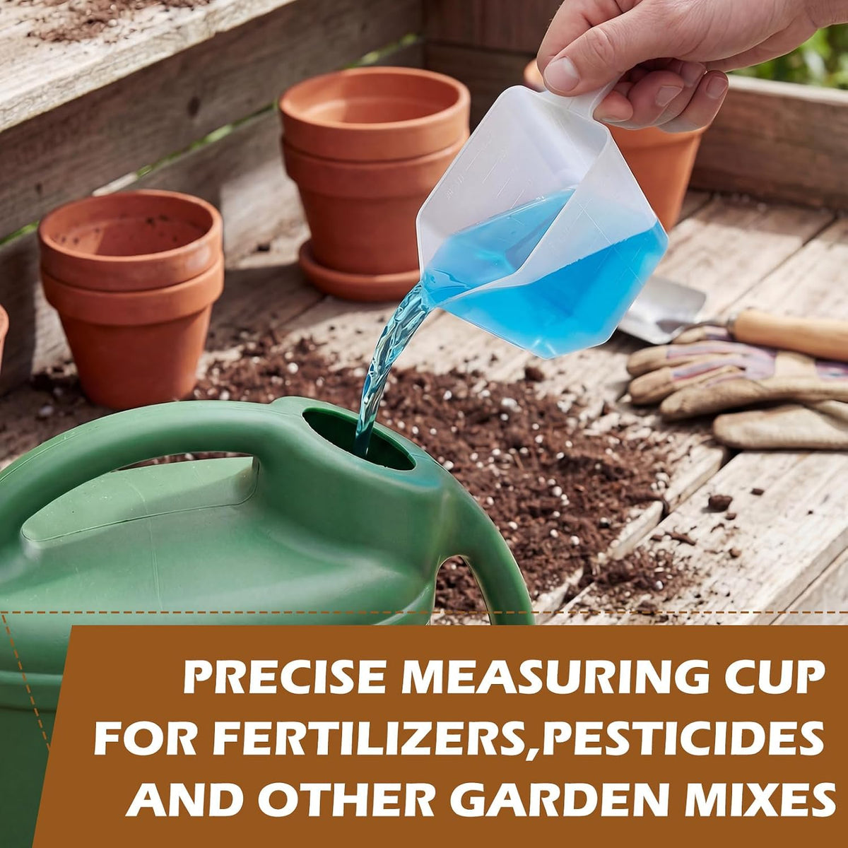 2Pcs 4oz Plastic Measuring Cups Clear Measuring Scoop Lawn Garden Measuring Cups with Easy-Read Scale for Protein Powder,Chemicals,Oil,Pool