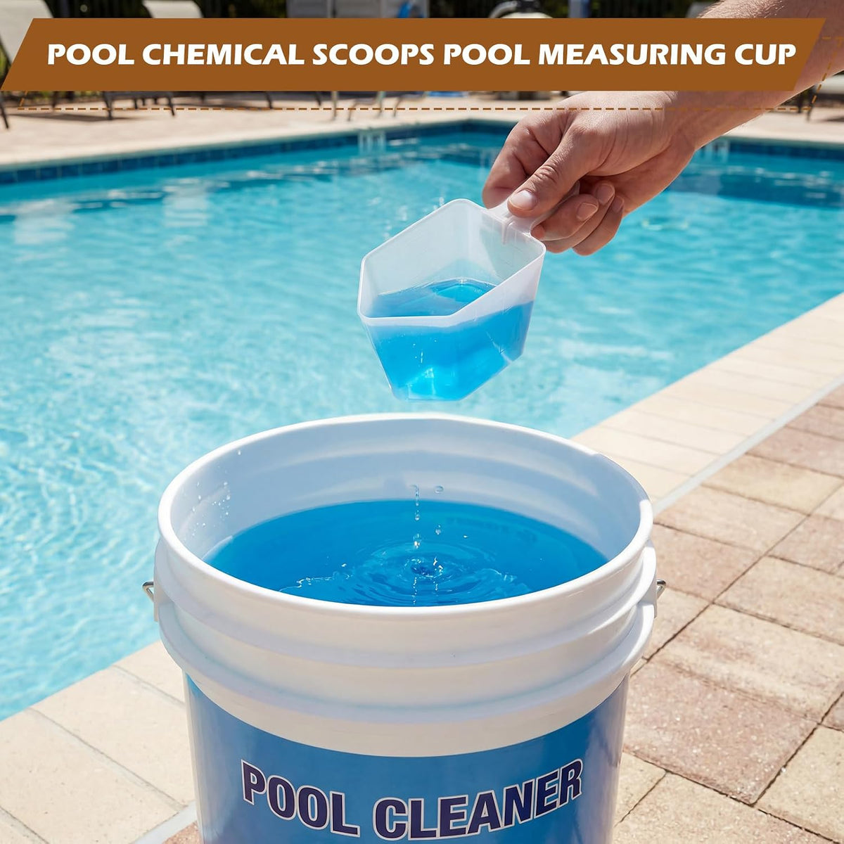 2Pcs 4oz Plastic Measuring Cups Clear Measuring Scoop Lawn Garden Measuring Cups with Easy-Read Scale for Protein Powder,Chemicals,Oil,Pool