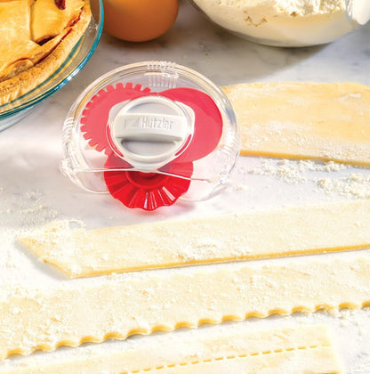 Hutzler Adjustable 3-in-1 Pastry Trimmer - Includes Straight, Fluted & Perforated Cutting Edges - Green