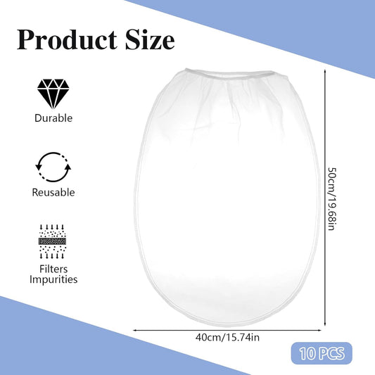 10 Pcs Paint Strainer Bags 5 Gallon Fine Mesh with Elastic Top for Paint | paint strainer bags with elastic top opening, made of durable polyester fiber, reusable and easy to clean