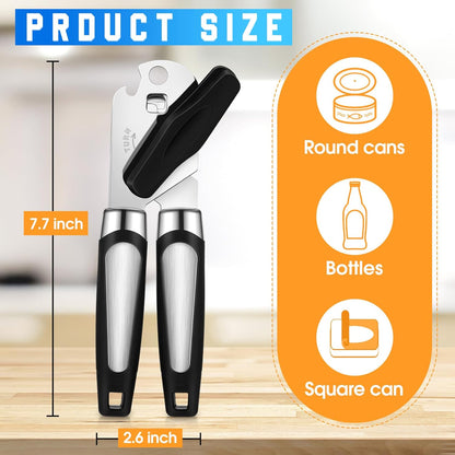 6 Pcs Manual Can Opener Bulk with Sharp Blade Smooth Edge Multifunctional Kitchen Gadget Handheld Openers Large Handheld Knob Can and Bottle Animals for Dorm Kitchen Essentials Gifts