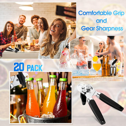6 Pcs Manual Can Opener Bulk with Sharp Blade Smooth Edge Multifunctional Kitchen Gadget Handheld Openers Large Handheld Knob Can and Bottle Animals for Dorm Kitchen Essentials Gifts