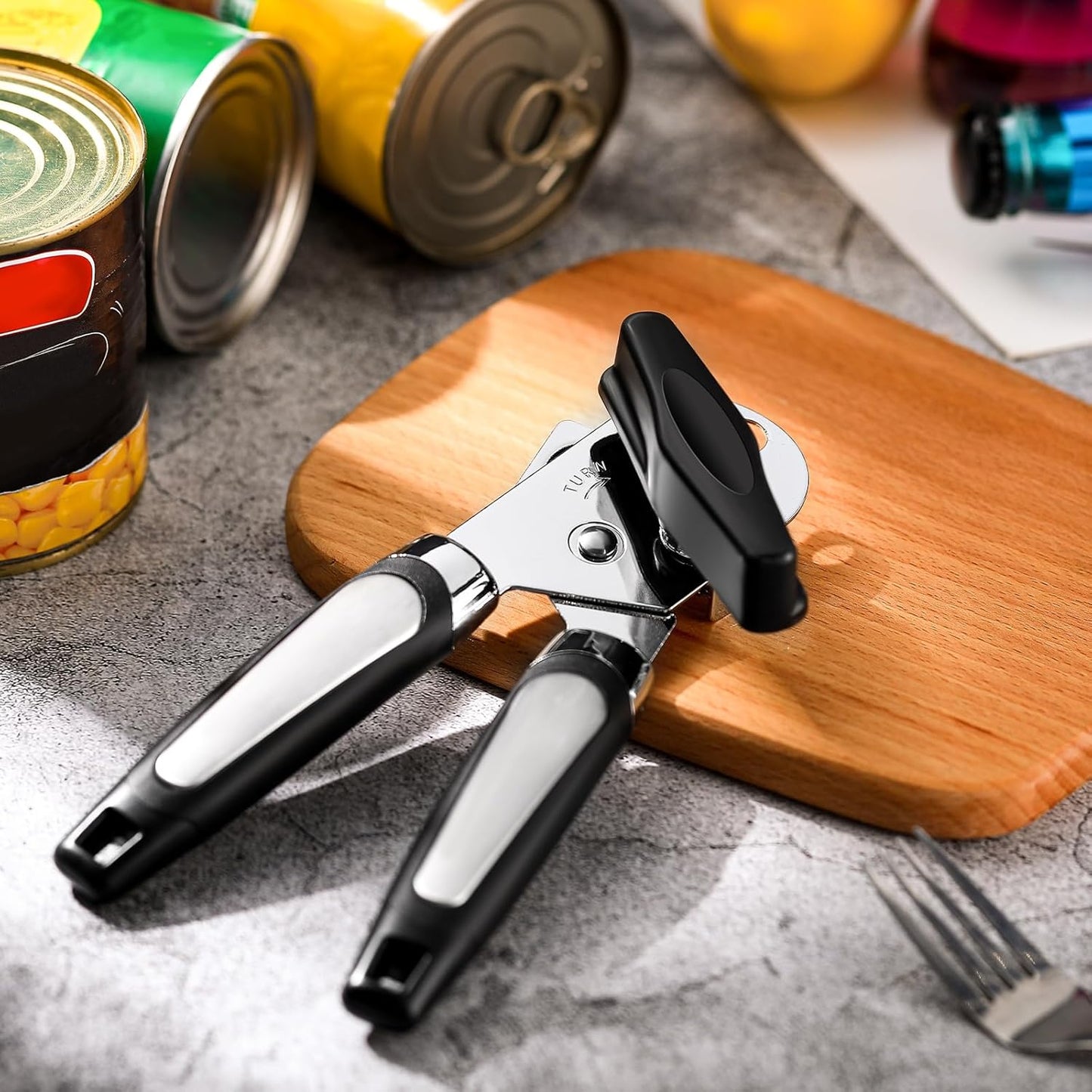 6 Pcs Manual Can Opener Bulk with Sharp Blade Smooth Edge Multifunctional Kitchen Gadget Handheld Openers Large Handheld Knob Can and Bottle Animals for Dorm Kitchen Essentials Gifts