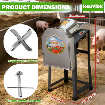 Poultry Vegetable Chopper, Leafy Vegetable Dicer | 304 Stainless Steel Construction, Chop Various Greens, For Farms, Livestock Breeding, Ranches