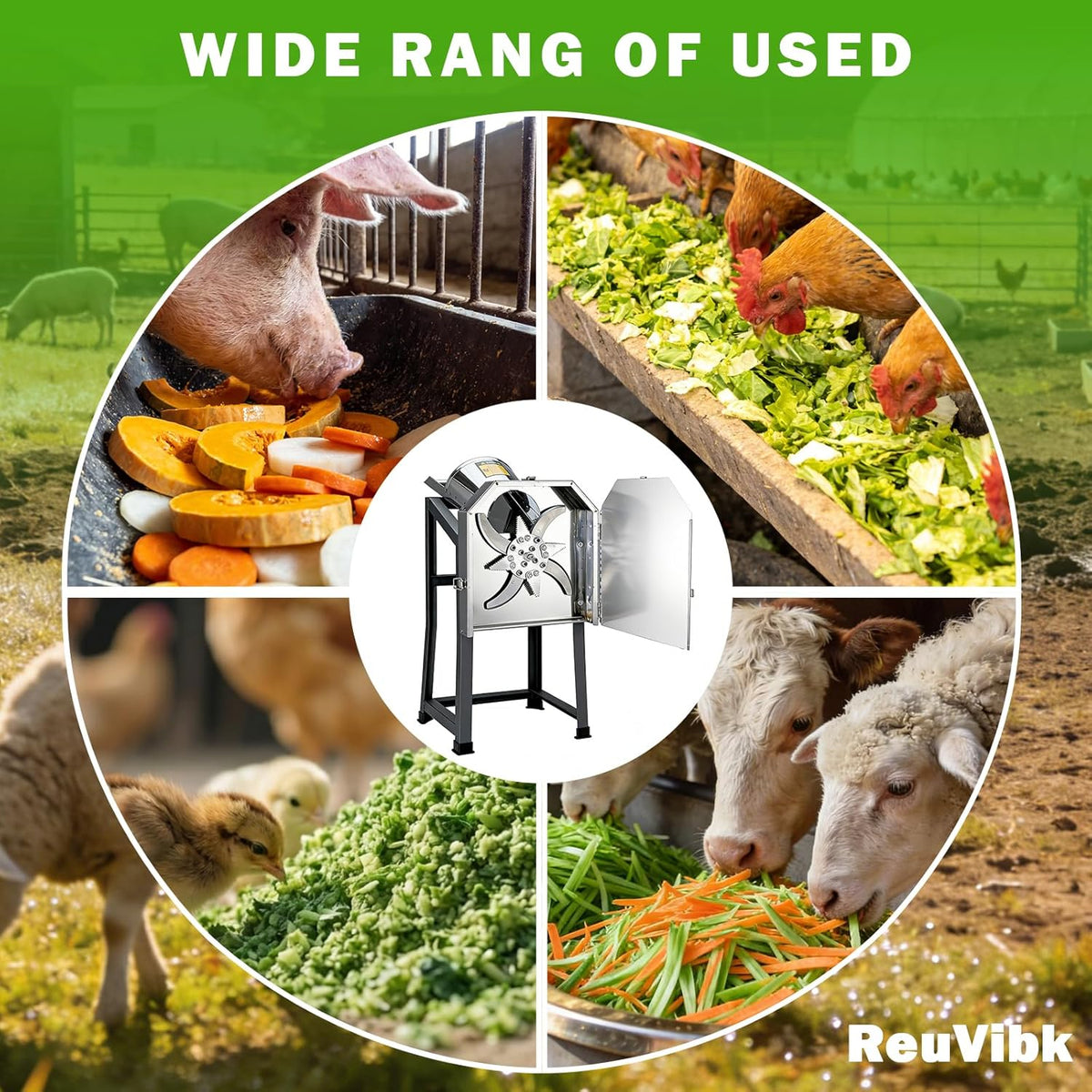 Poultry Vegetable Chopper, Leafy Vegetable Dicer | 304 Stainless Steel Construction, Chop Various Greens, For Farms, Livestock Breeding, Ranches