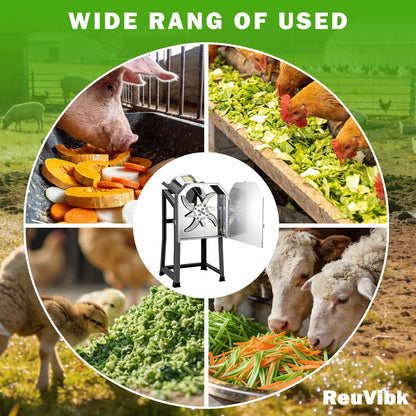 Poultry Vegetable Chopper, Leafy Vegetable Dicer | 304 Stainless Steel Construction, Chop Various Greens, For Farms, Livestock Breeding, Ranches
