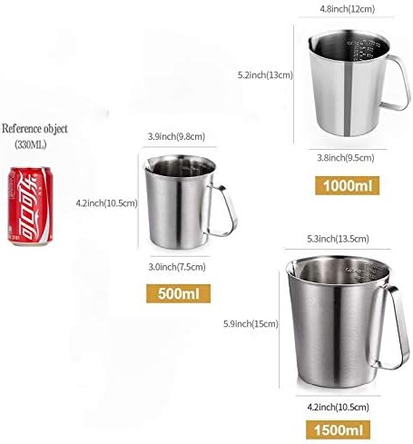 16oz Stainless Steel Measuring Cup with Handle, 500ML