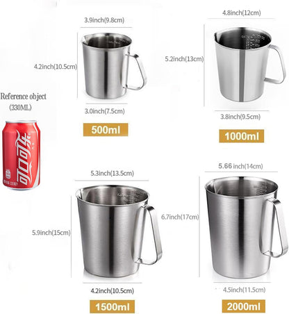 16oz Stainless Steel Measuring Cup with Handle, 500ML