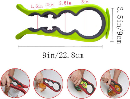 5-in-1 Jar Opener whit Beer bottle opener for Weak Hands,Non-slip Easy Grip Can Opener,Used to remove stubborn LIDS (Black)