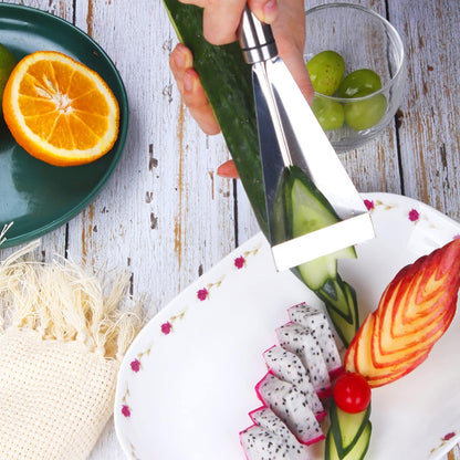 Fruit Carving Tools, Fruit Carving Knife Pack of 3, Stainless Steel Vegetable Carving Tools, Melon Baller Scoop DIY Carving Knives for Home Kitchen