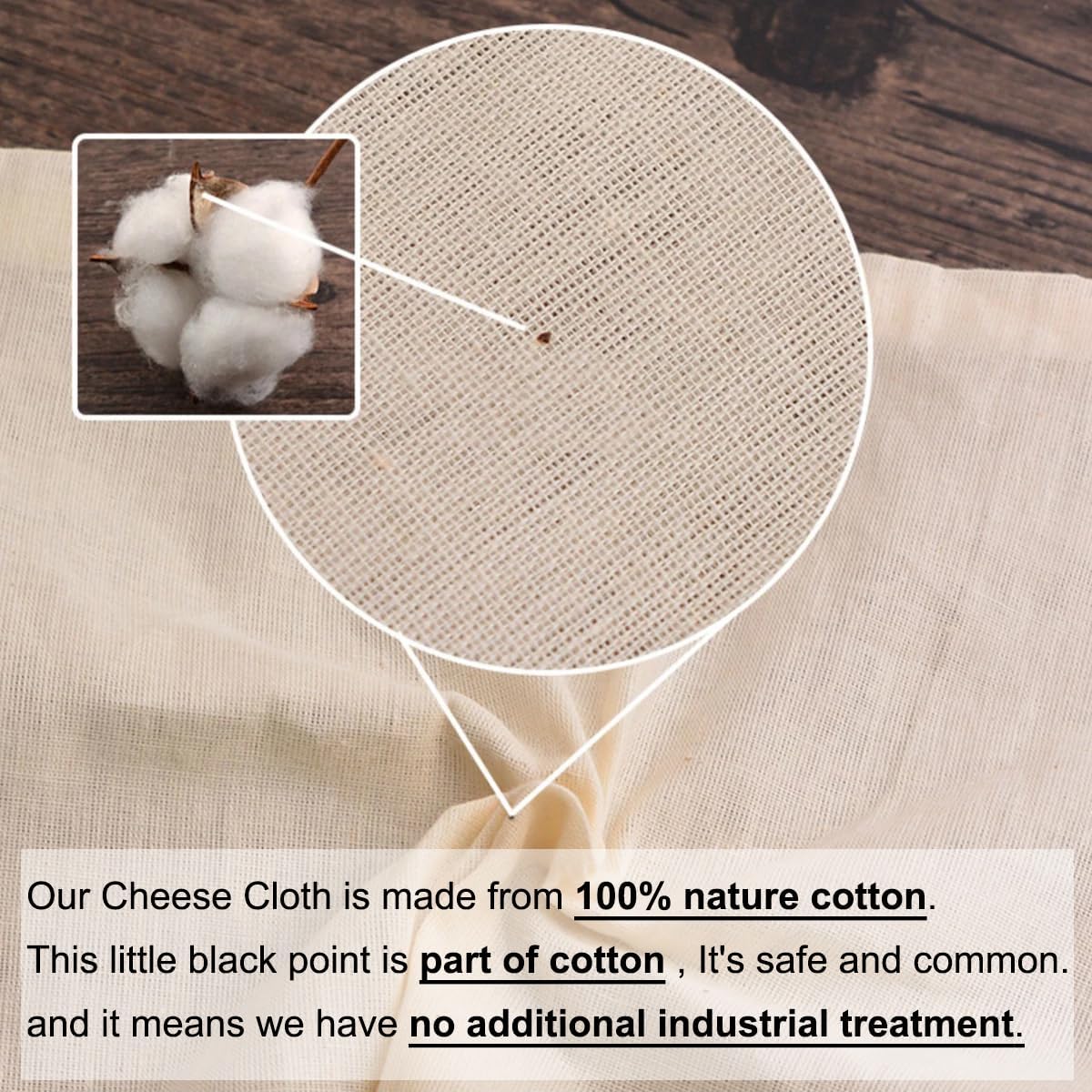 Cheese Cloths, 20x20 Inch, 100% Unbleached Cotton, Grade 100 Reusable Cheese Cloth With Fabric Fine Mesh Cloth, Reusable Muslin Cheesecloth for Straining, Juicing, Cooking, Baking