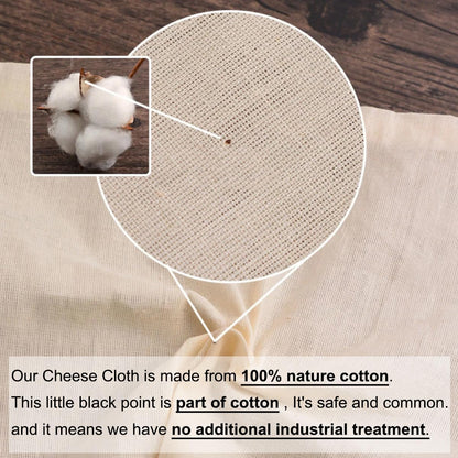 Cheese Cloths, 20x20 Inch, 100% Unbleached Cotton, Grade 100 Reusable Cheese Cloth With Fabric Fine Mesh Cloth, Reusable Muslin Cheesecloth for Straining, Juicing, Cooking, Baking
