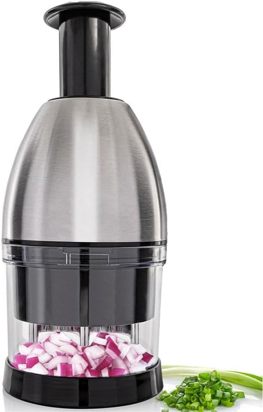 Vegetable Chopper - Onion Chopper - Pro Food Chopper - Veggie Chopper - Vegetable Chopper with Container - Hand Chopper - Slicer Dicer Cutter