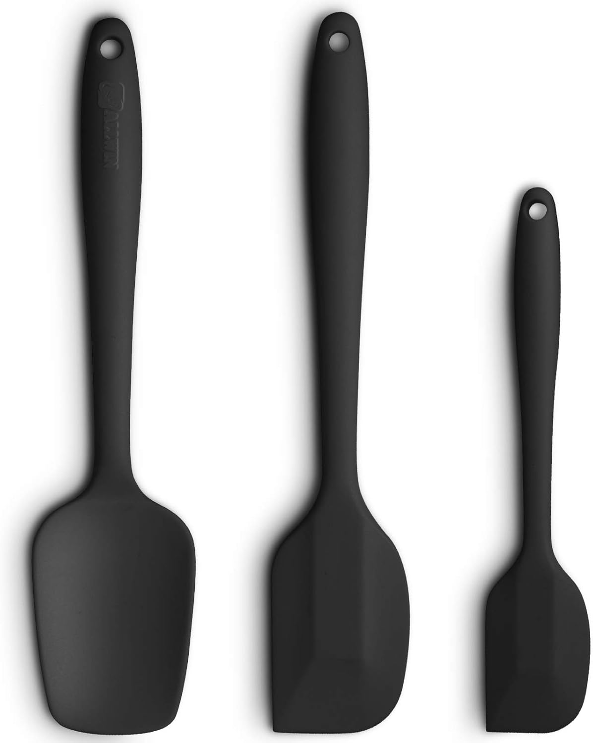 3-Piece Silicone Spatula Set, 600°F Heat Resistant, Black