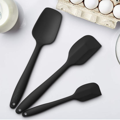 3-Piece Silicone Spatula Set, 600°F Heat Resistant, Black