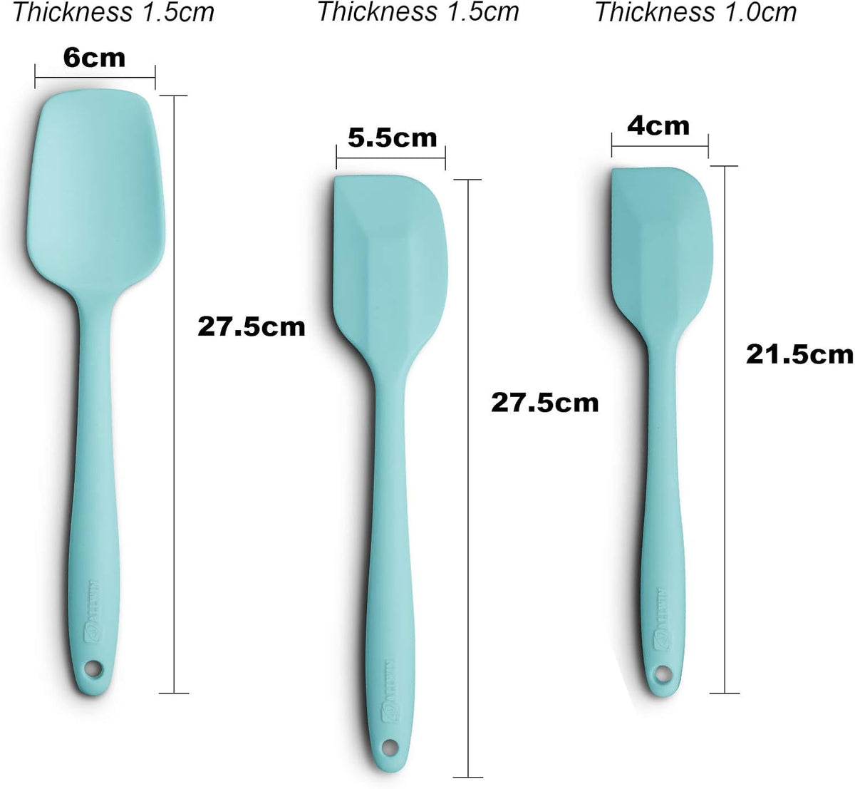 3-Piece Silicone Spatula Set, 600°F Heat Resistant, Black