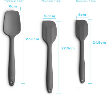 3-Piece Silicone Spatula Set, 600°F Heat Resistant, Black