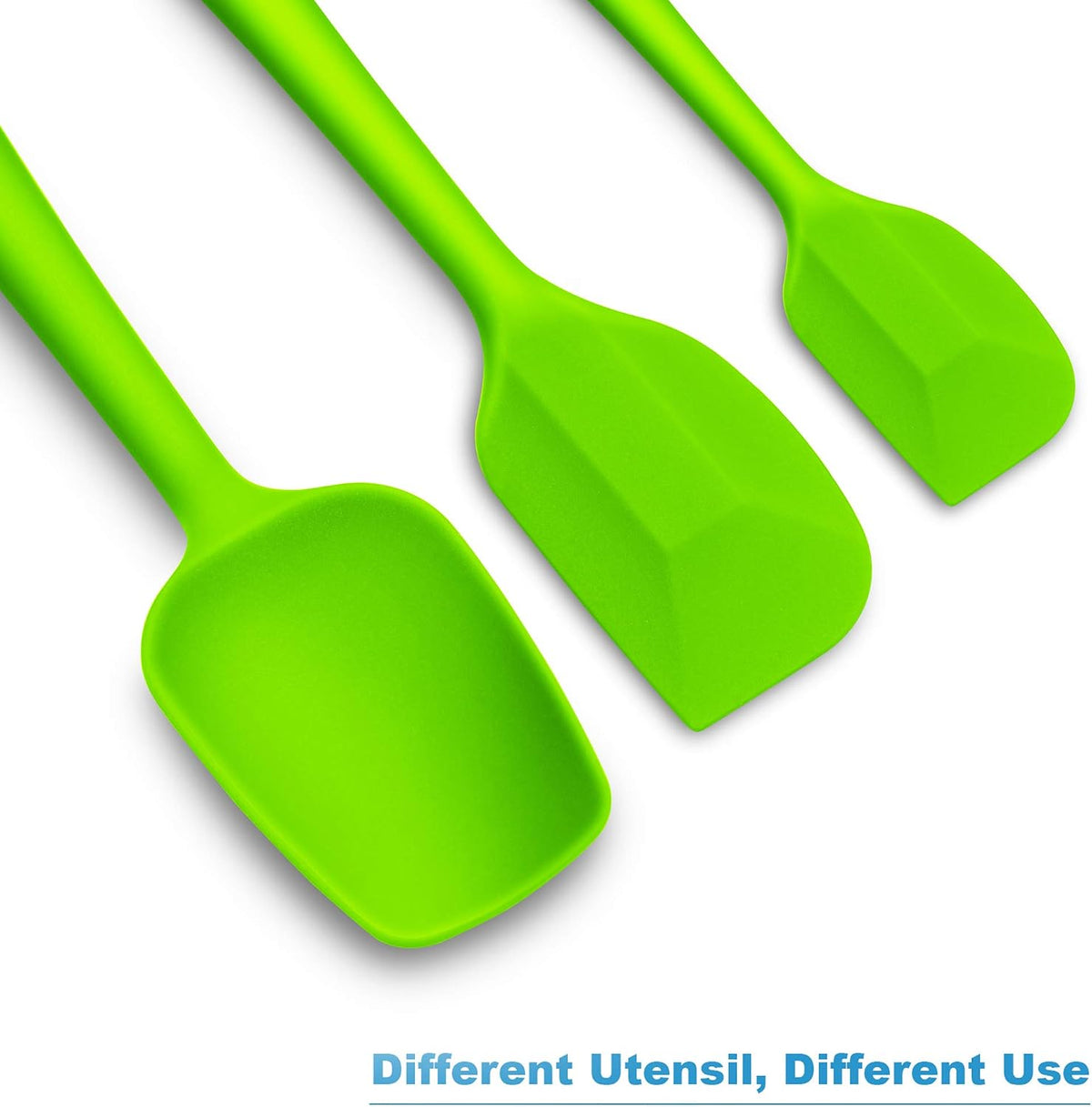 3-Piece Silicone Spatula Set, 600°F Heat Resistant, Black